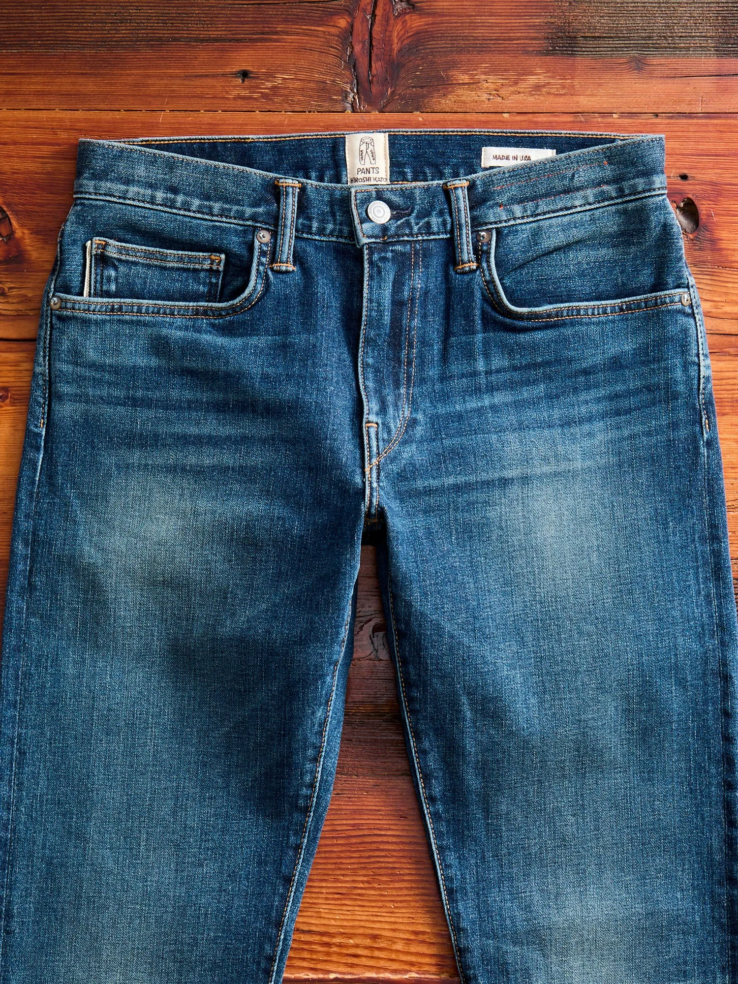 "Rain" 10.5oz Washed Indigo Stretch Selvedge Denim - Pen Slim