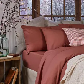 Red Dune Washed Cotton Percale Pillowcases (Pair)