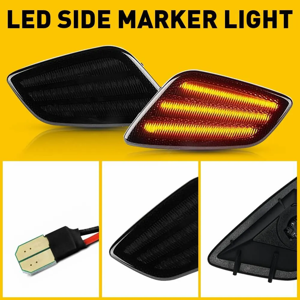 Smoke LED Front Bumper Turn Signal   Side Marker Light for 1997-2006 Jeep Wrangler TJ