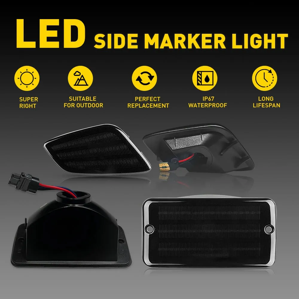 Smoke LED Front Bumper Turn Signal   Side Marker Light for 1997-2006 Jeep Wrangler TJ