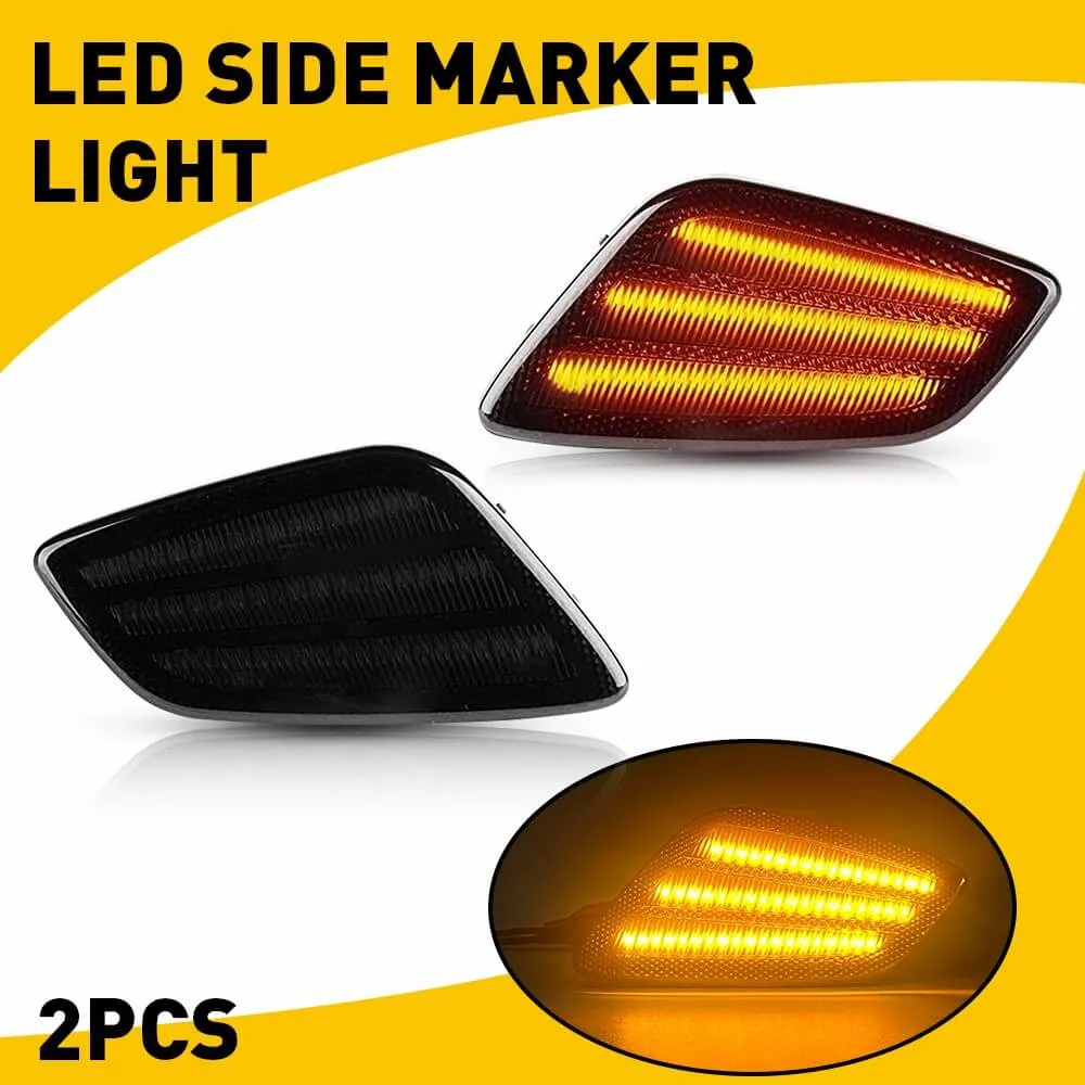 Smoke LED Front Bumper Turn Signal   Side Marker Light for 1997-2006 Jeep Wrangler TJ