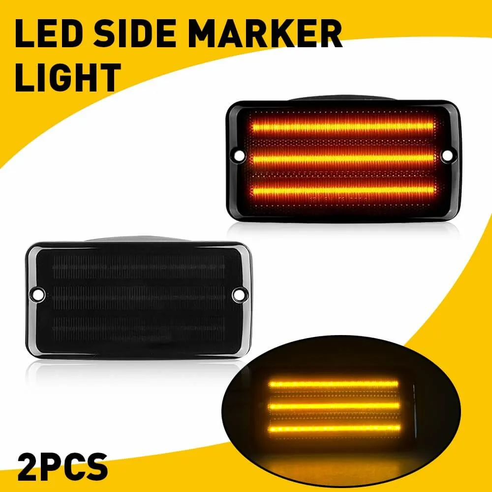 Smoke LED Front Bumper Turn Signal   Side Marker Light for 1997-2006 Jeep Wrangler TJ