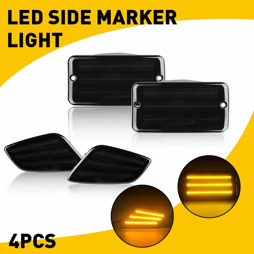 Smoke LED Front Bumper Turn Signal   Side Marker Light for 1997-2006 Jeep Wrangler TJ