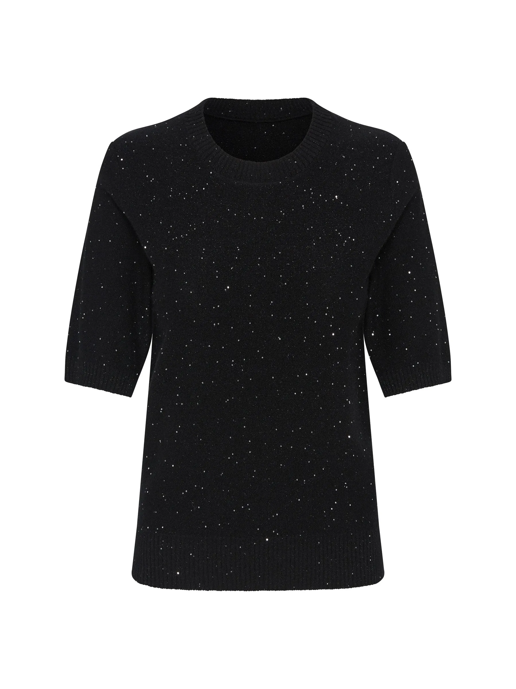 Sparkle Cashmere Sweater - Black