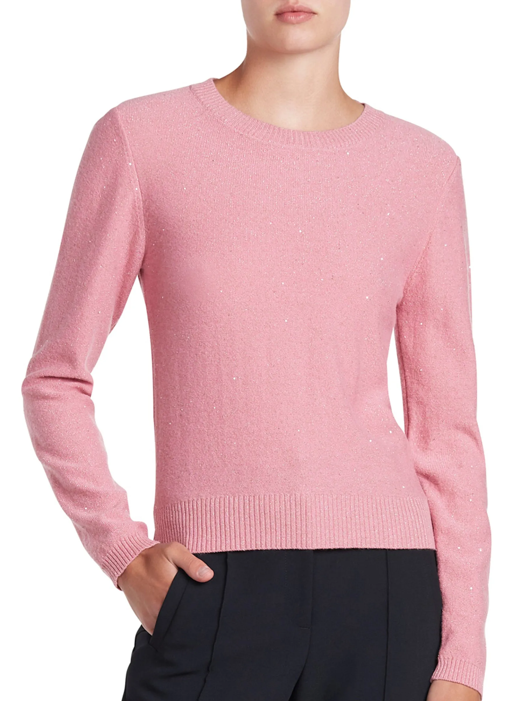 Sparkle Cashmere Sweater - Rose Pink (Size Large Only)