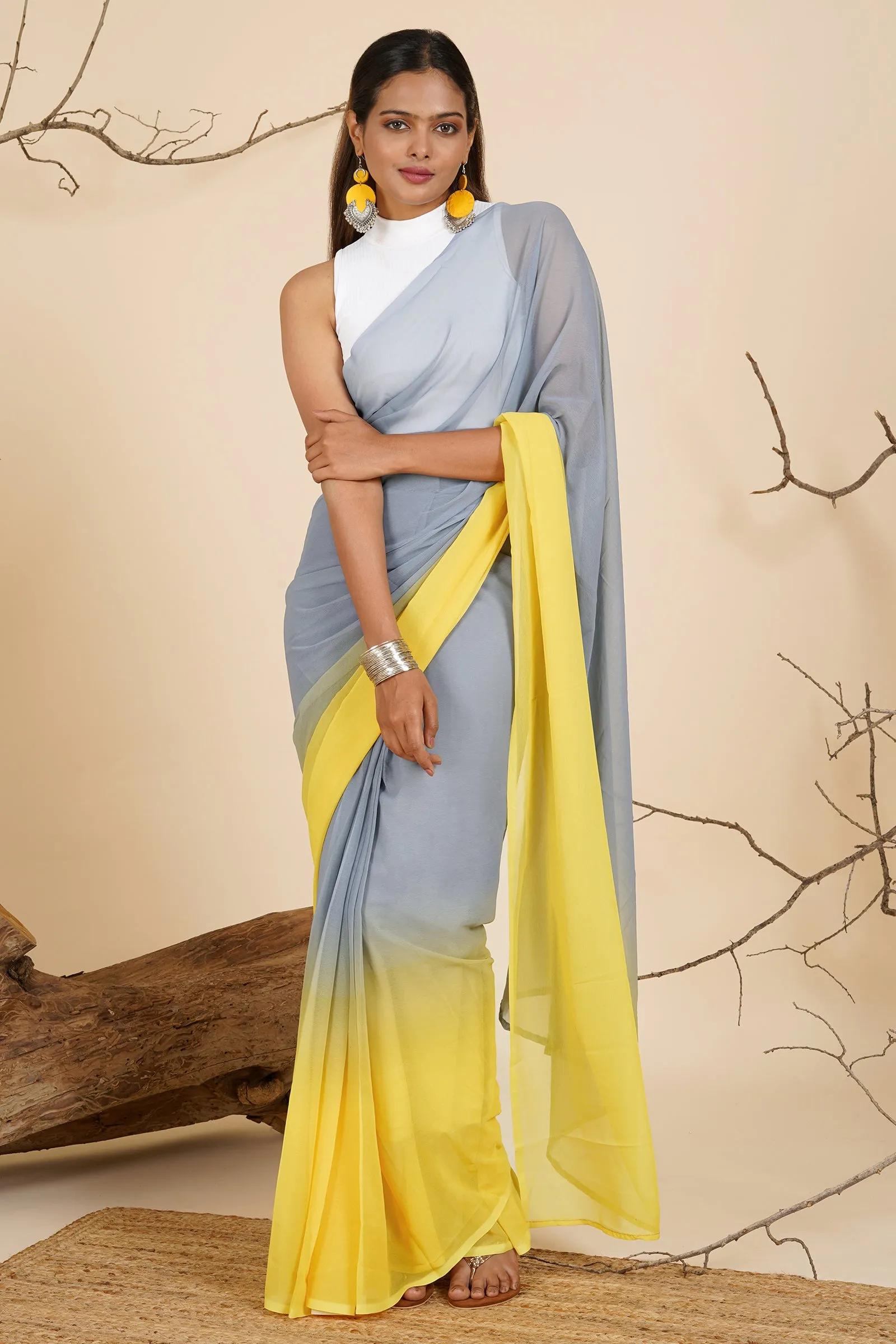 Teejh Celestial Sky Pre-Draped Saree