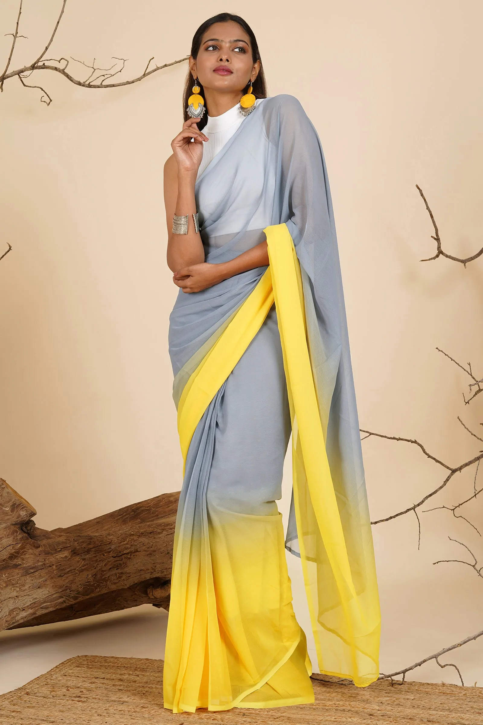 Teejh Celestial Sky Pre-Draped Saree