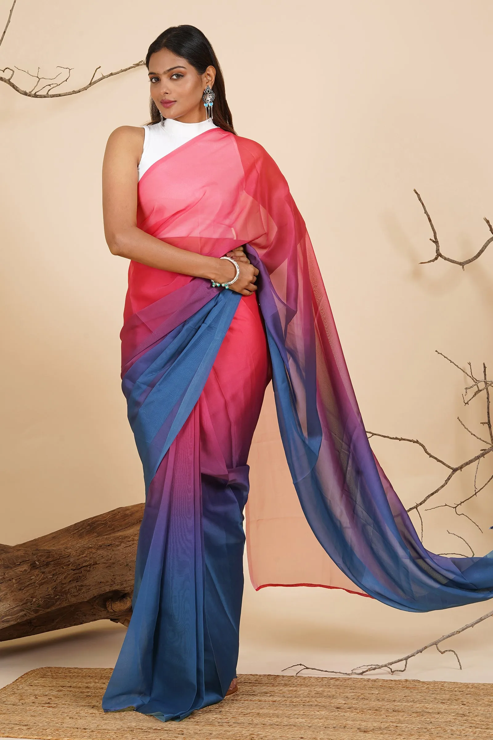 Teejh Enchanting Ember Pre-Draped Saree