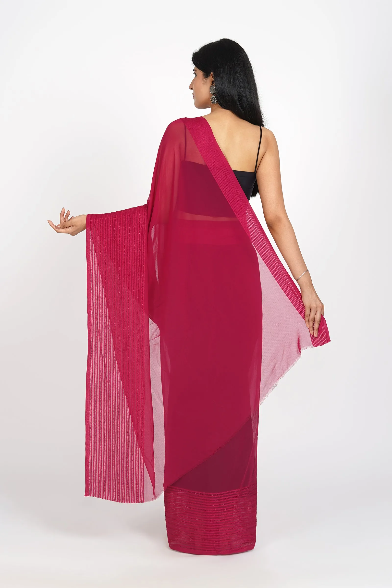 Teejh Fuchsia Fantasy Pre-Draped Saree