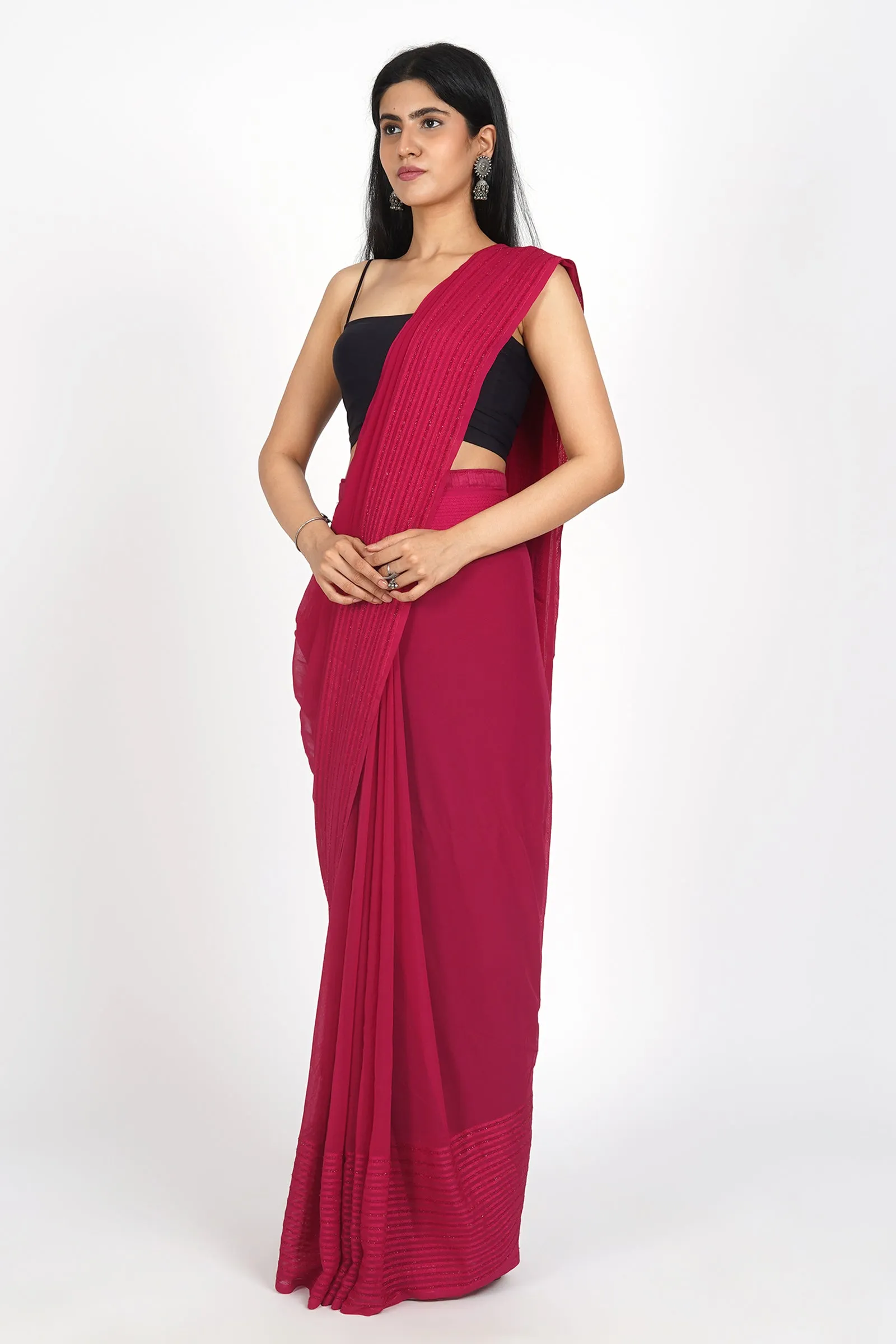 Teejh Fuchsia Fantasy Pre-Draped Saree