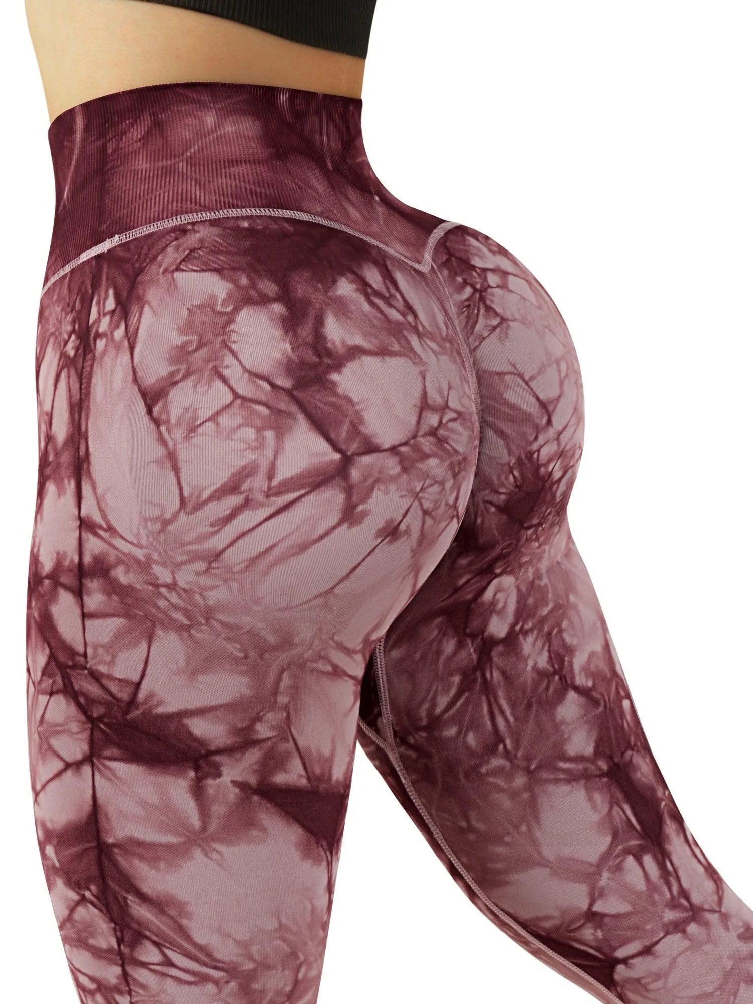 Tie Dye Printed Seamless Scrunch Leggings