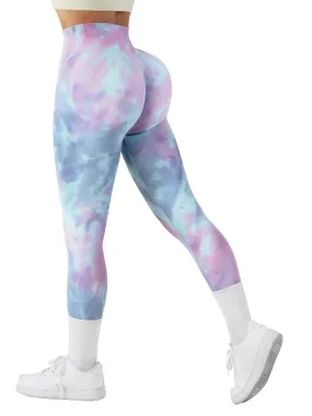 Tie Dye Printed Seamless Scrunch Leggings