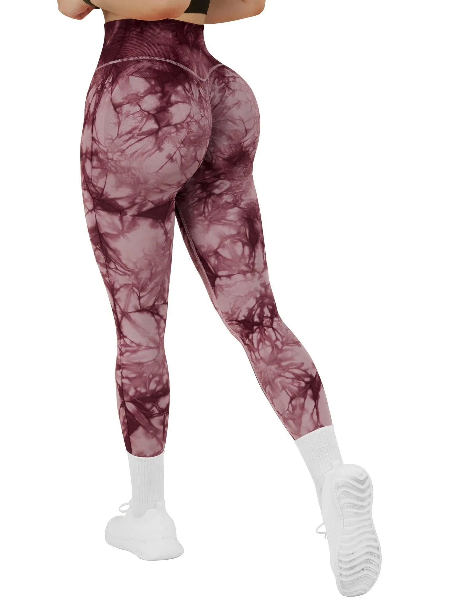 Tie Dye Printed Seamless Scrunch Leggings