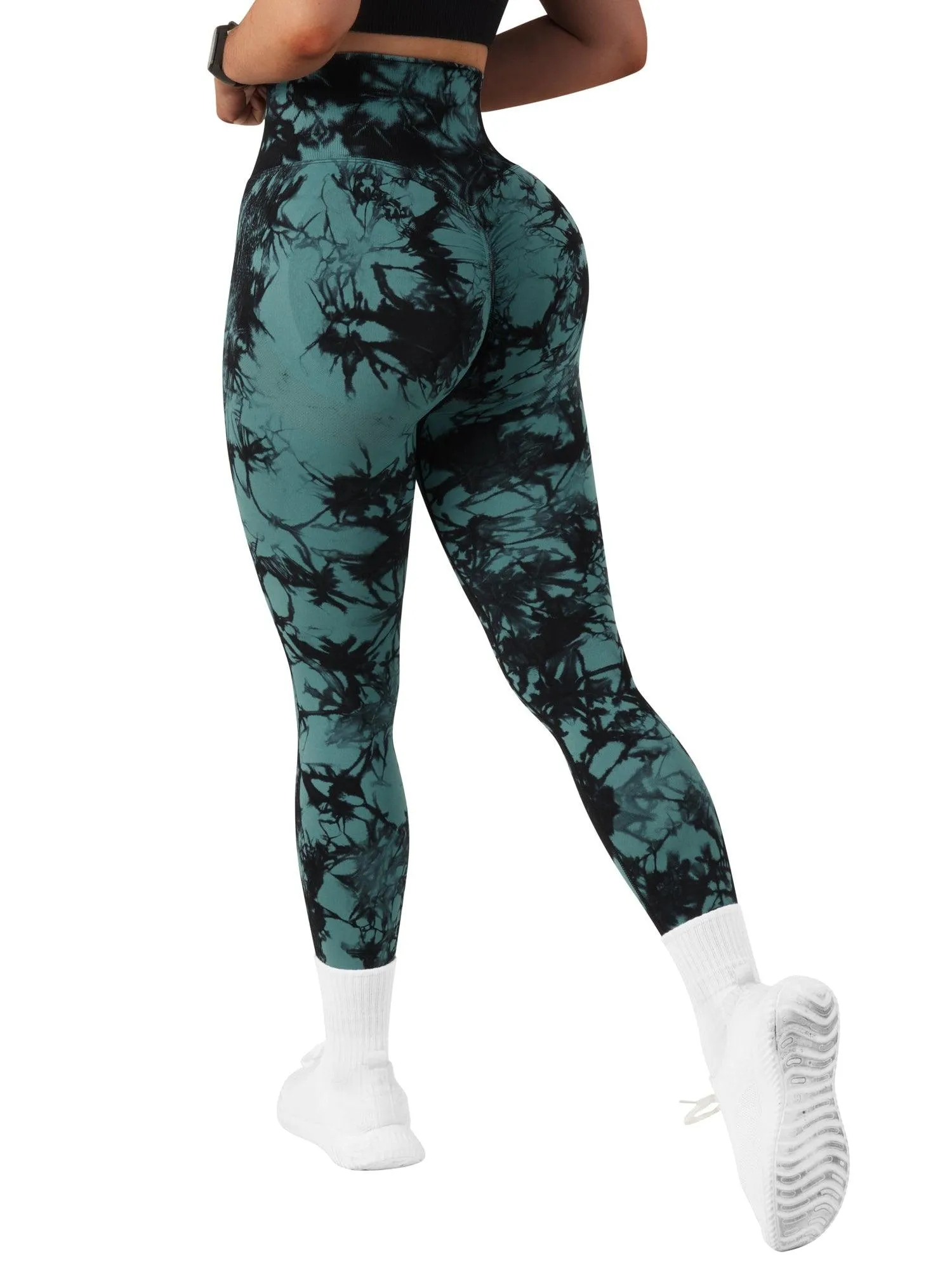 Tie Dye Printed Seamless Scrunch Leggings