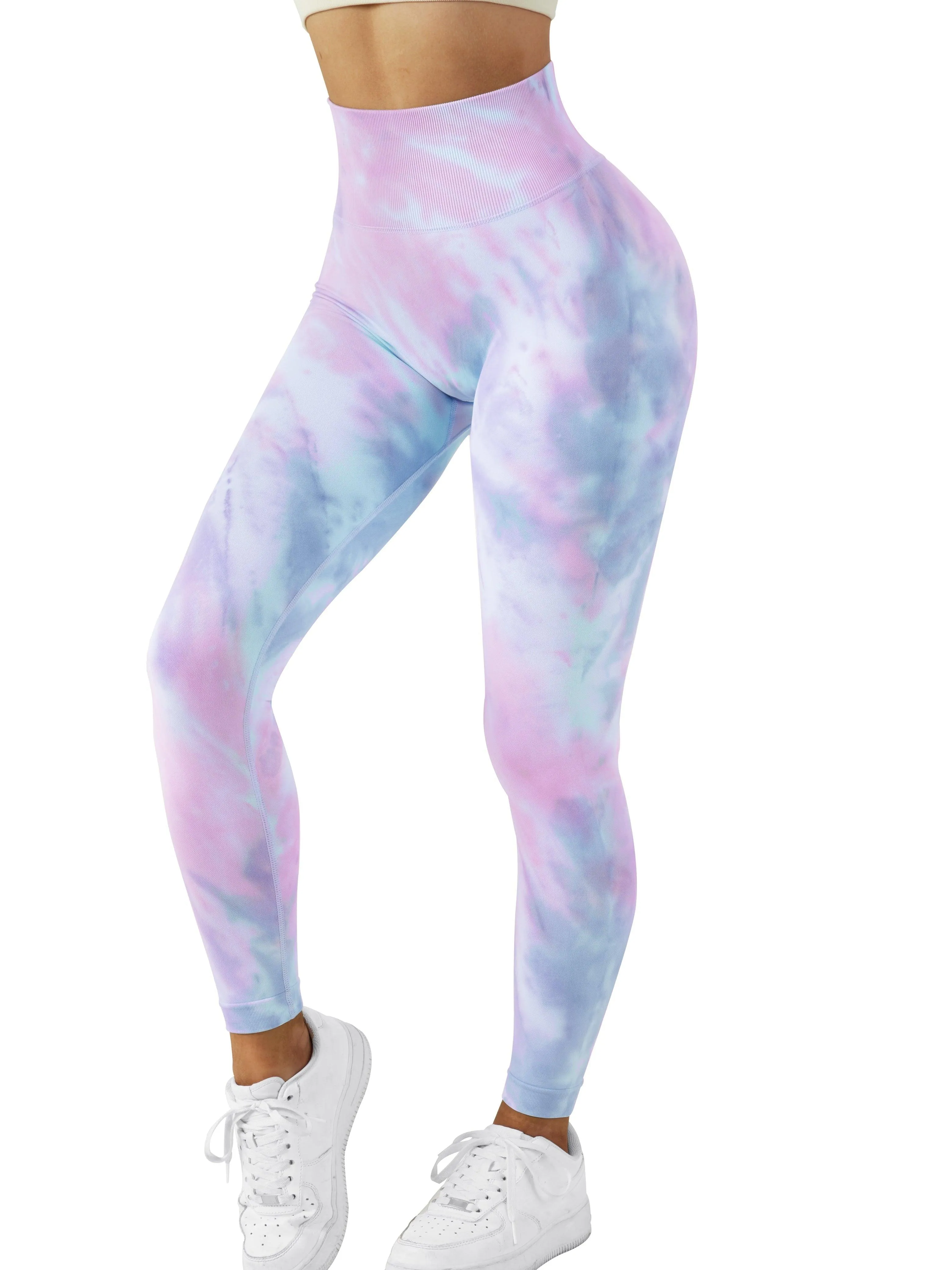 Tie Dye Printed Seamless Scrunch Leggings