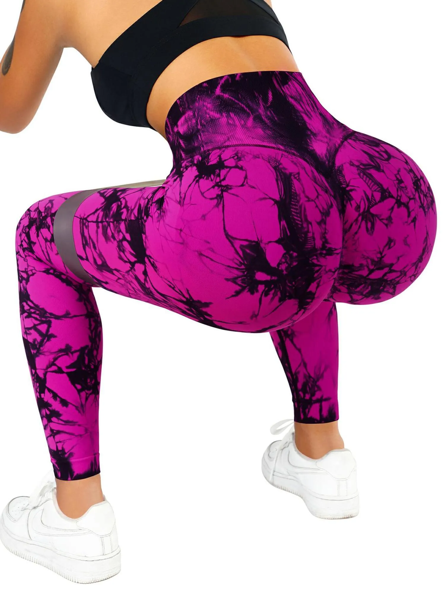 Tie Dye Printed Seamless Scrunch Leggings