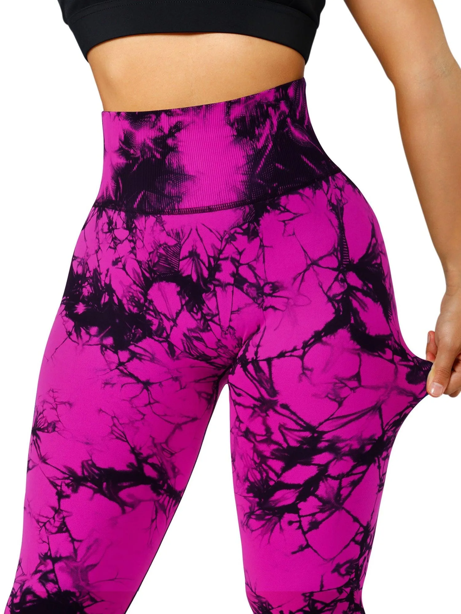 Tie Dye Printed Seamless Scrunch Leggings