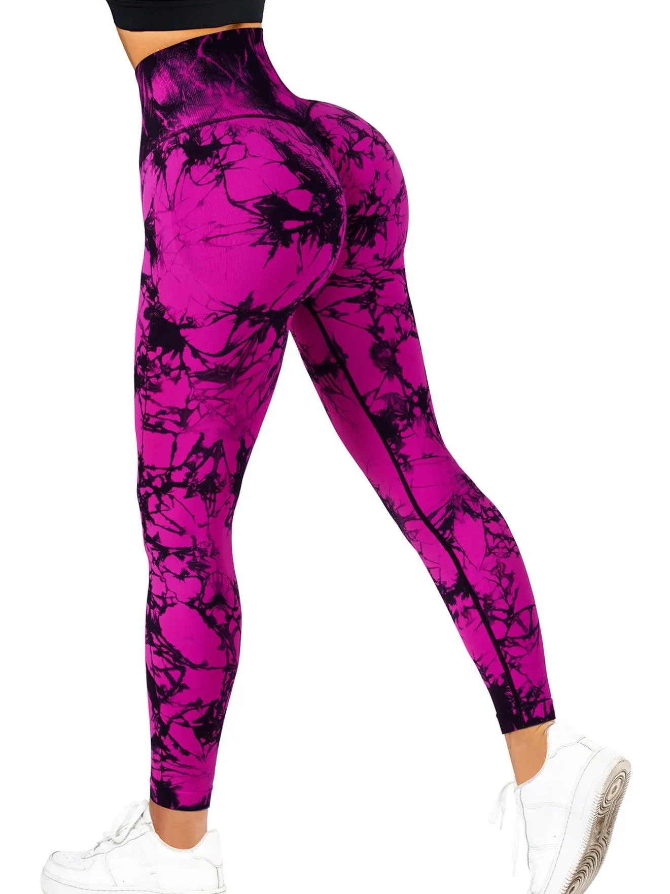 Tie Dye Printed Seamless Scrunch Leggings