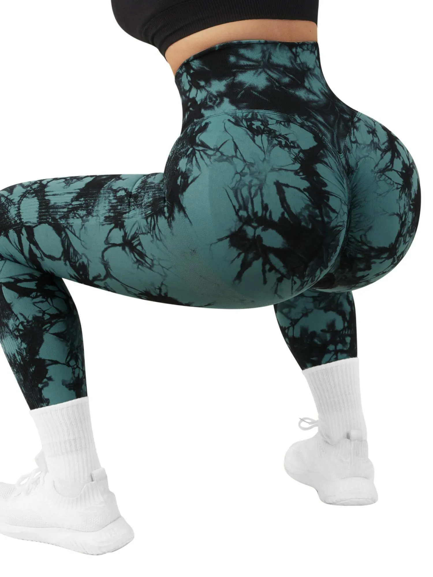 Tie Dye Printed Seamless Scrunch Leggings