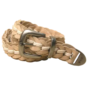 Tucker Buffalo Leather Hand Braided Belt in Bone