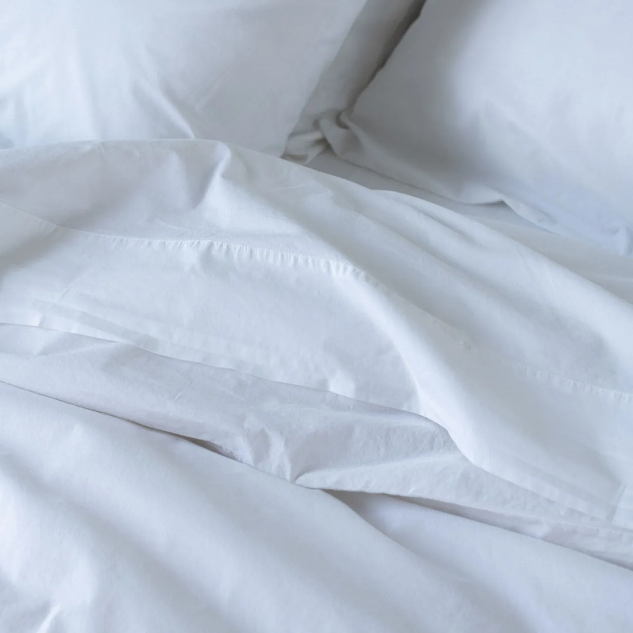 White Washed Cotton Percale Duvet Cover