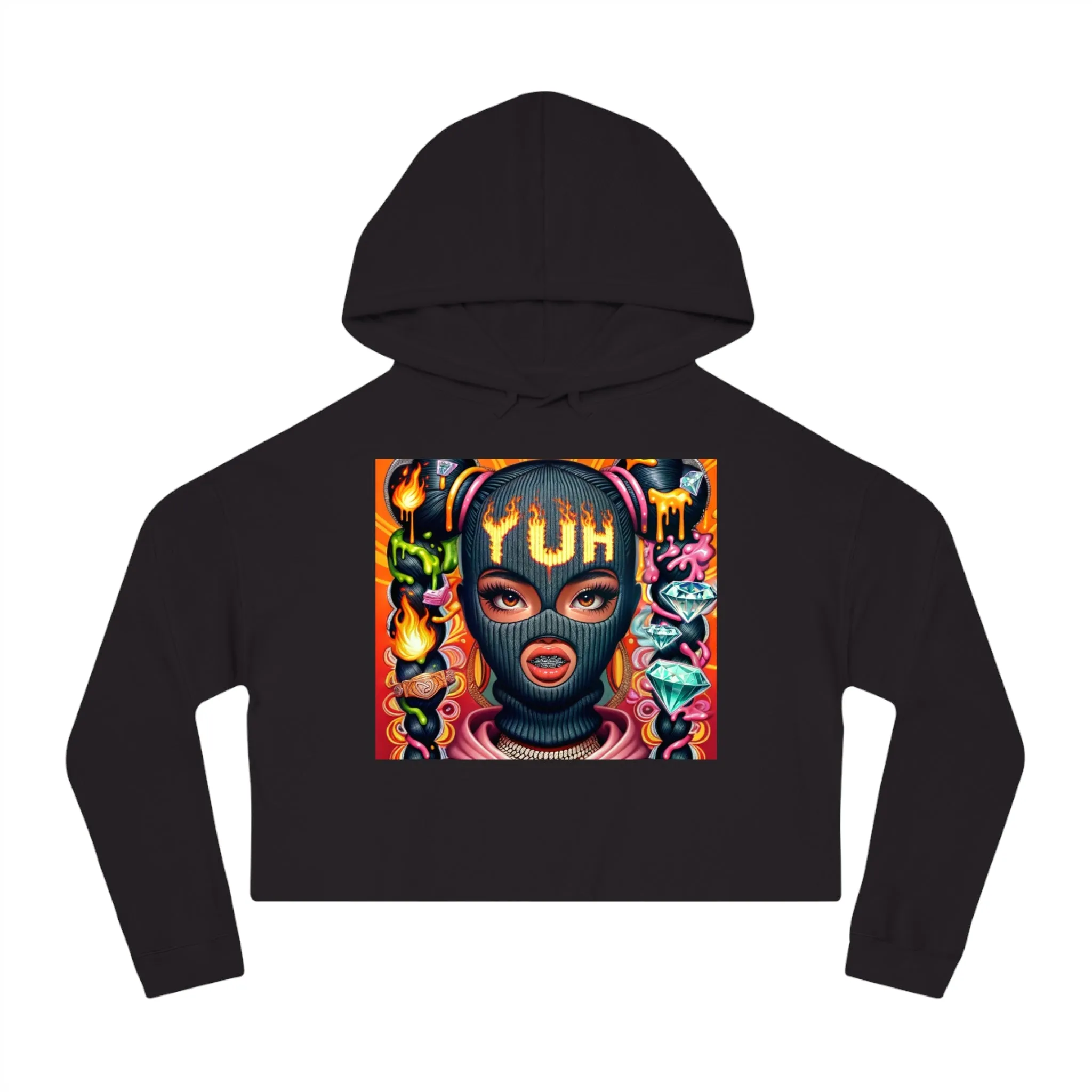 YUH Women/GIRLS Cropped Hooded Sweatshirt