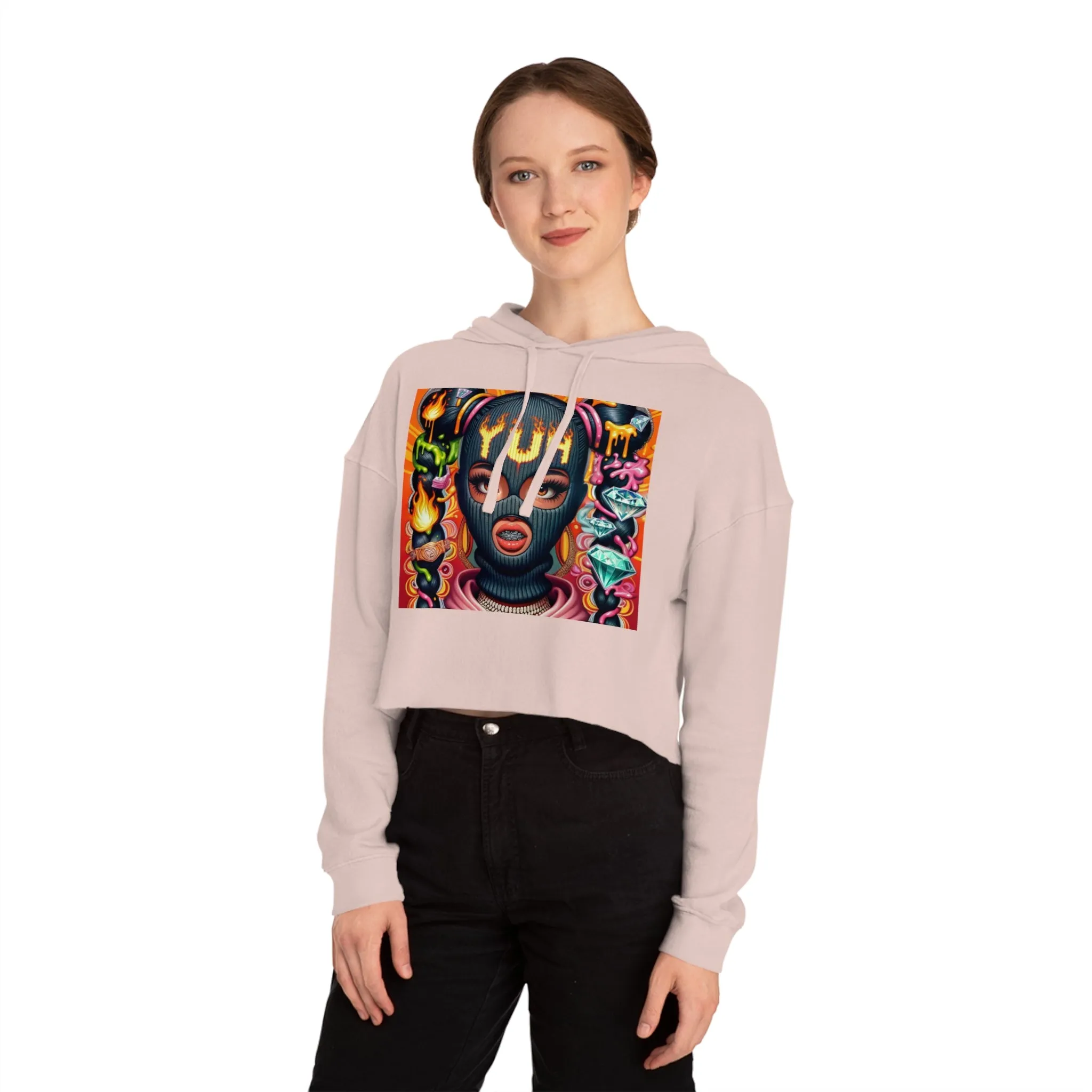 YUH Women/GIRLS Cropped Hooded Sweatshirt