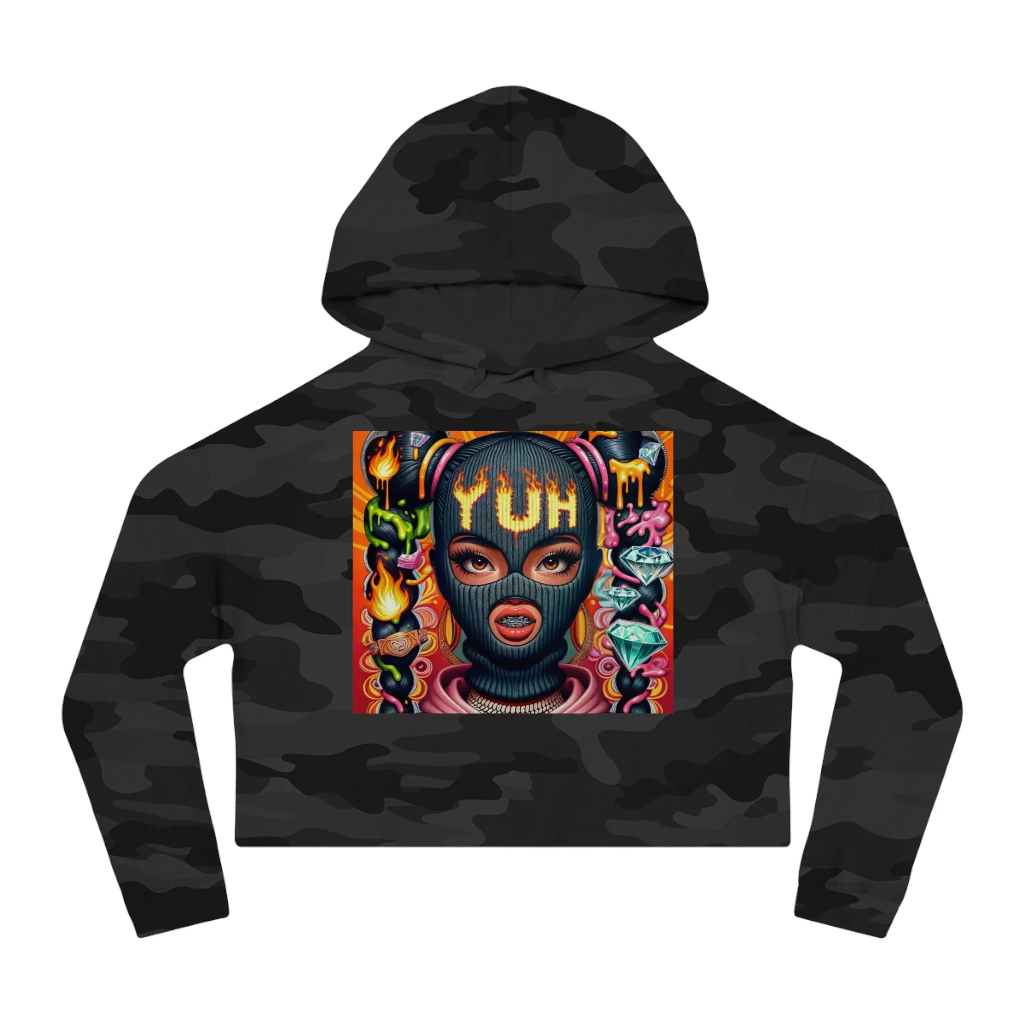 YUH Women/GIRLS Cropped Hooded Sweatshirt