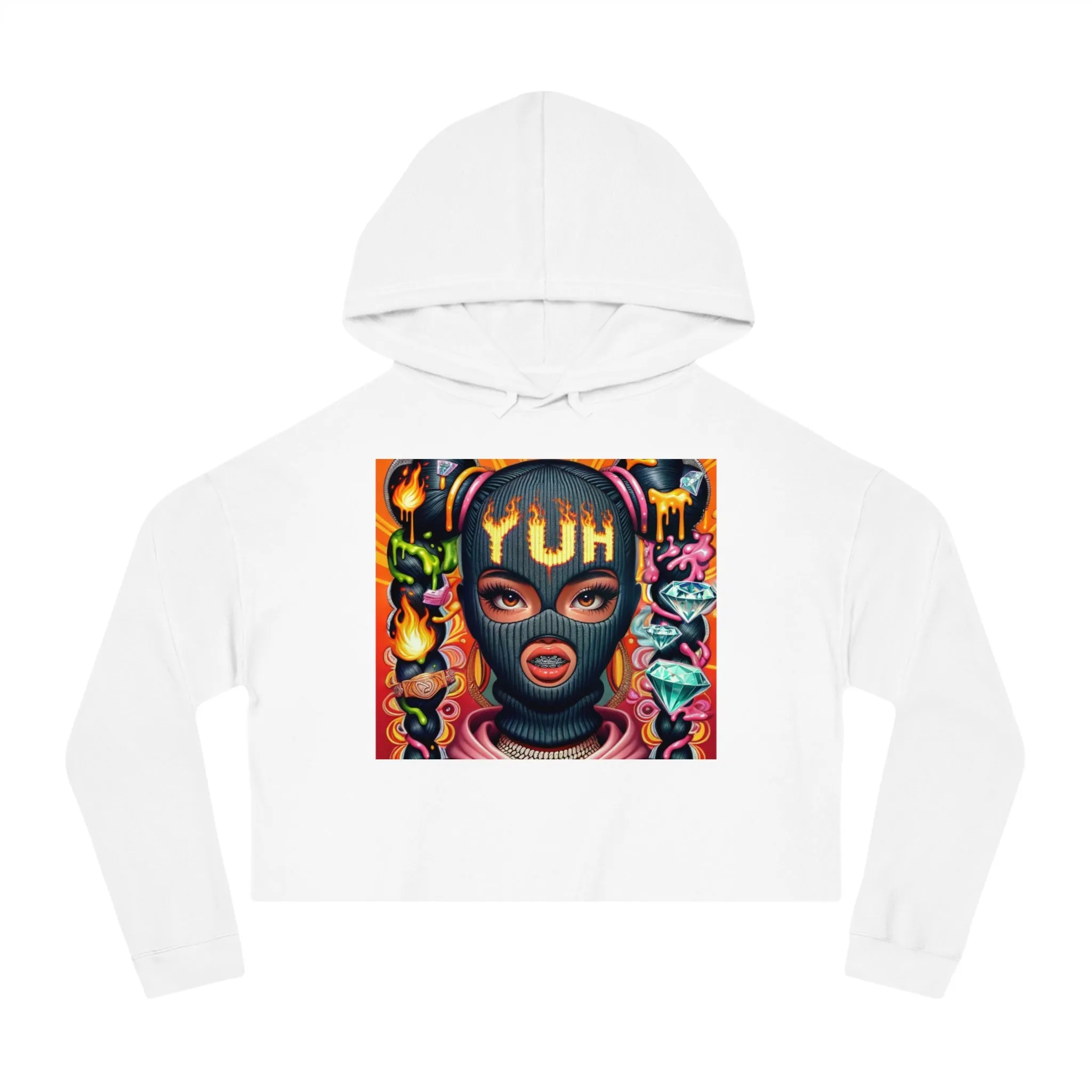 YUH Women/GIRLS Cropped Hooded Sweatshirt